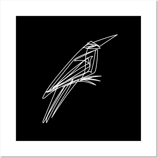 Bird continuous line trendy illustration Wall Art by Rohan Dahotre